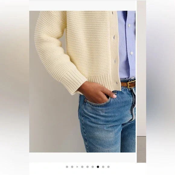 Alex Mill Women’s Button-Front Cardigan Sweater Cream Knit Size Small - Picture 9 of 15